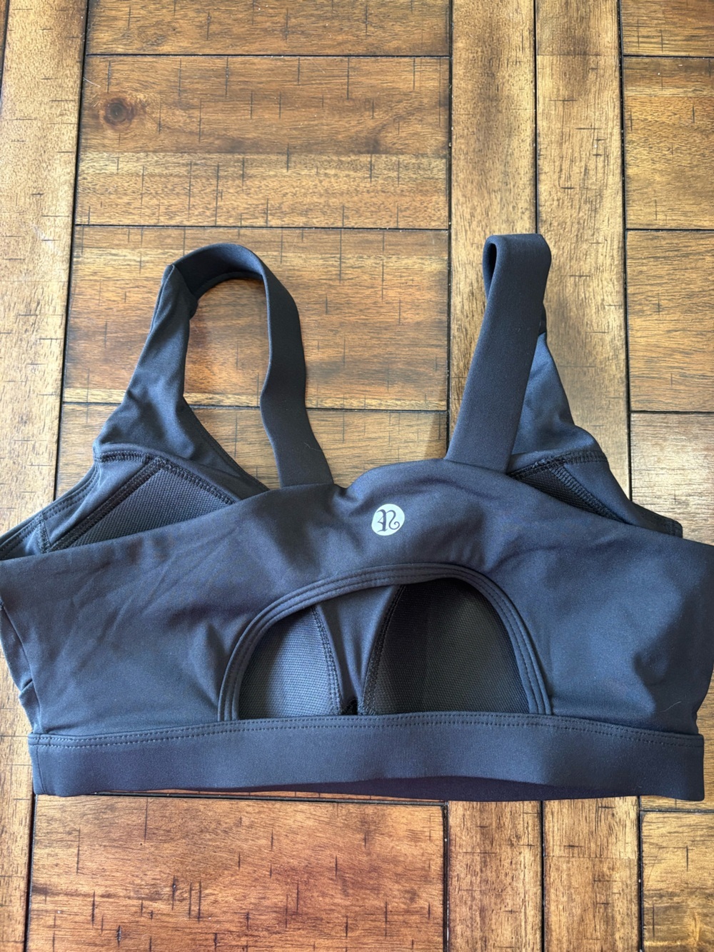 Running Girl Black Padded Sports Bra with Wide Straps - Picture 2 of 4